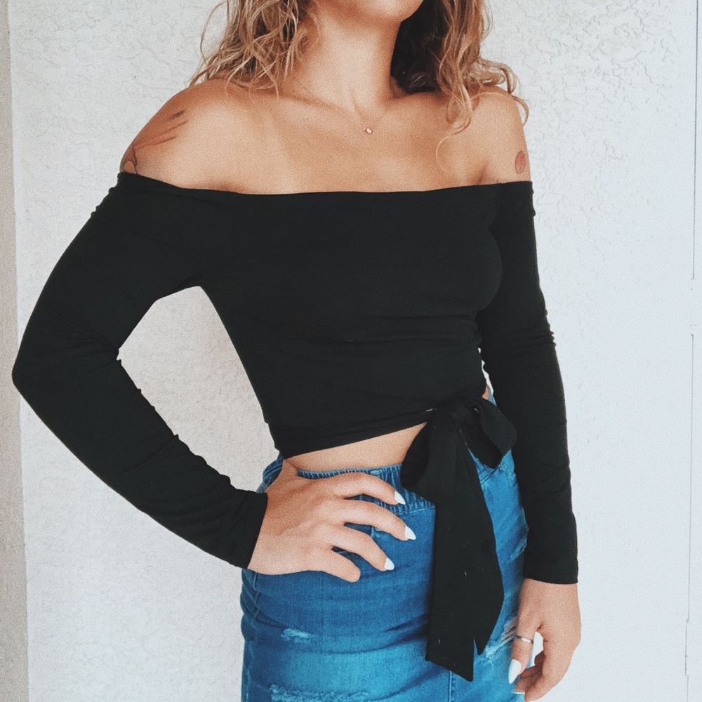Tiger Mist Bardot Crop Top